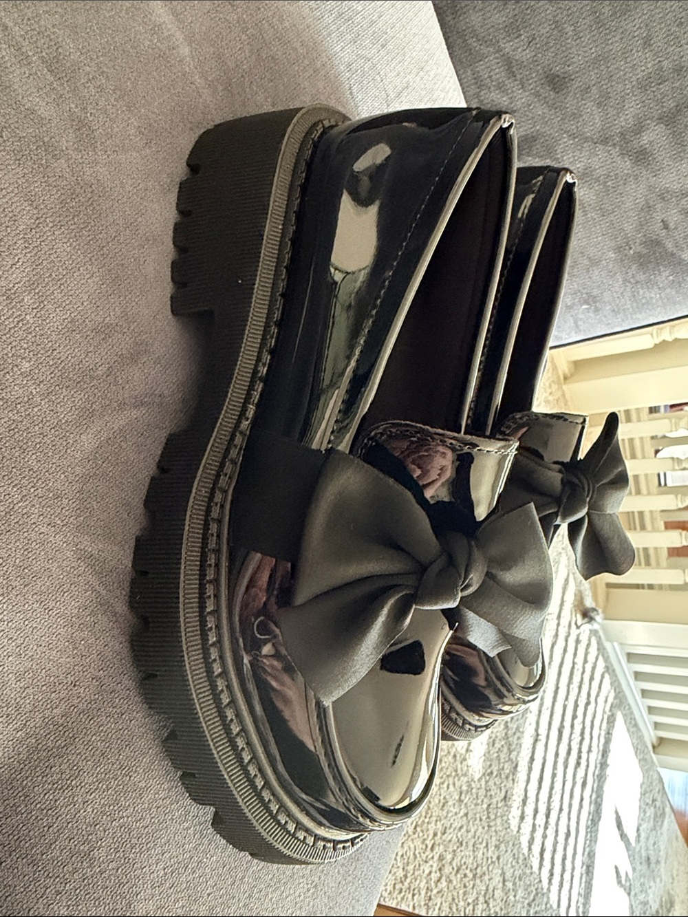 Women’s Black Patent Bow Loafers